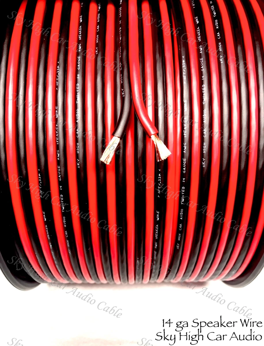 Sky High Car Audio 100ft 14 AWG OFC Black Primary/Remote Wire – Pure Copper