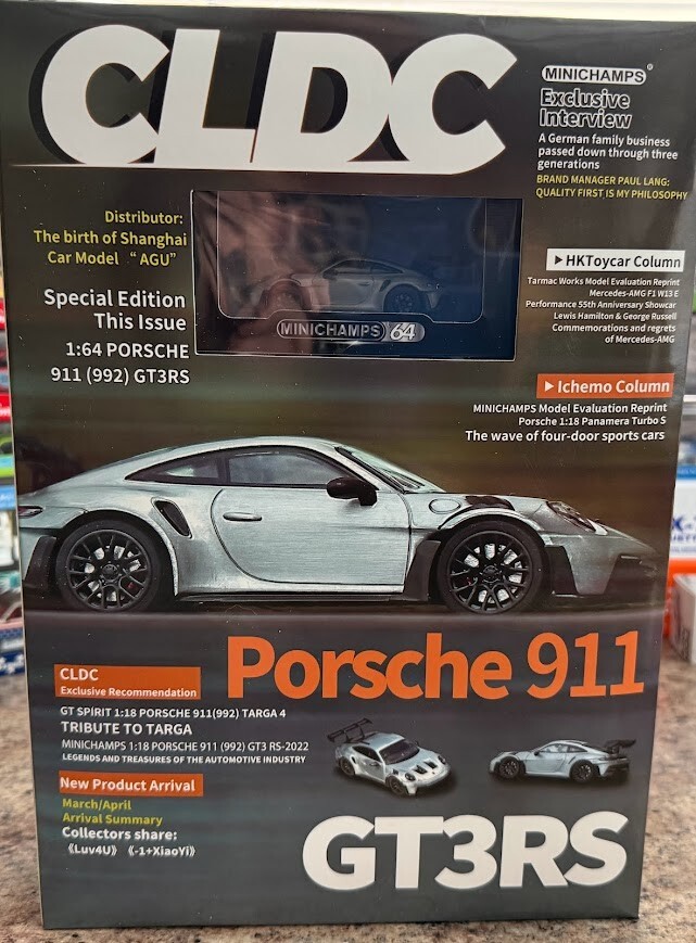 Minichamps x CLDC 1/64 Porsche 911 GT3 RS With Magazine Book And