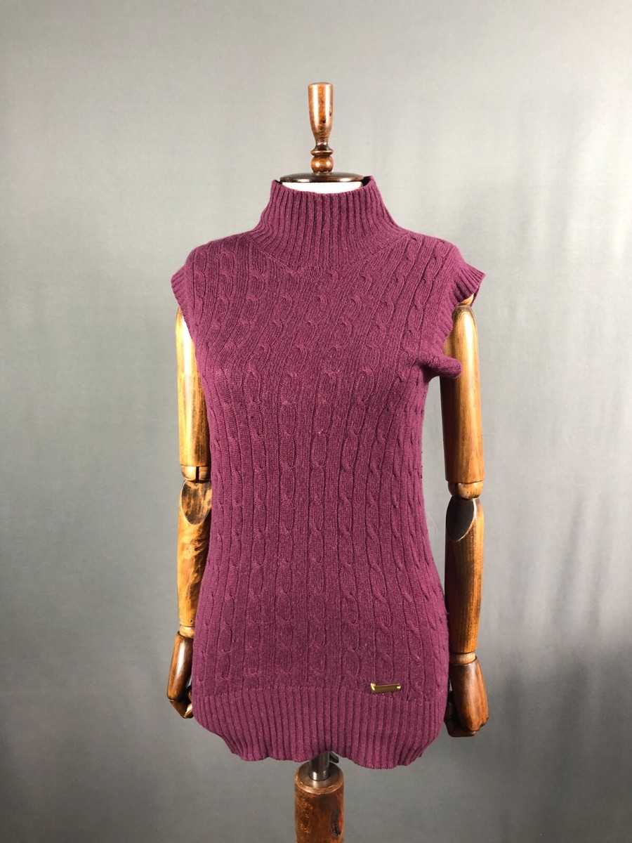 Burberry London Sleeveless Knit Top Wool Purple Women Size M | eBay