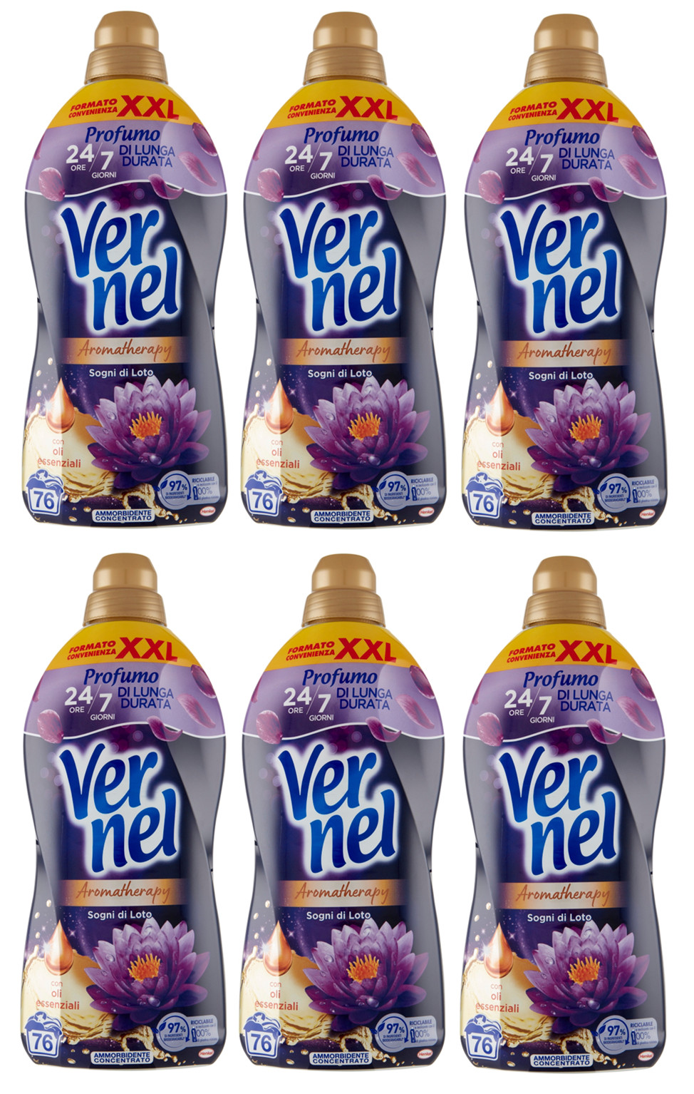 Vernel XXL Aroma Therapy Sogni di Loto 1900ml - Offerta Stock 6 Flaconi