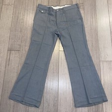 Wrangler Bell Bottom Pants 1970s Mens 38 30 Vtg Gray Disco Rockabilly Western