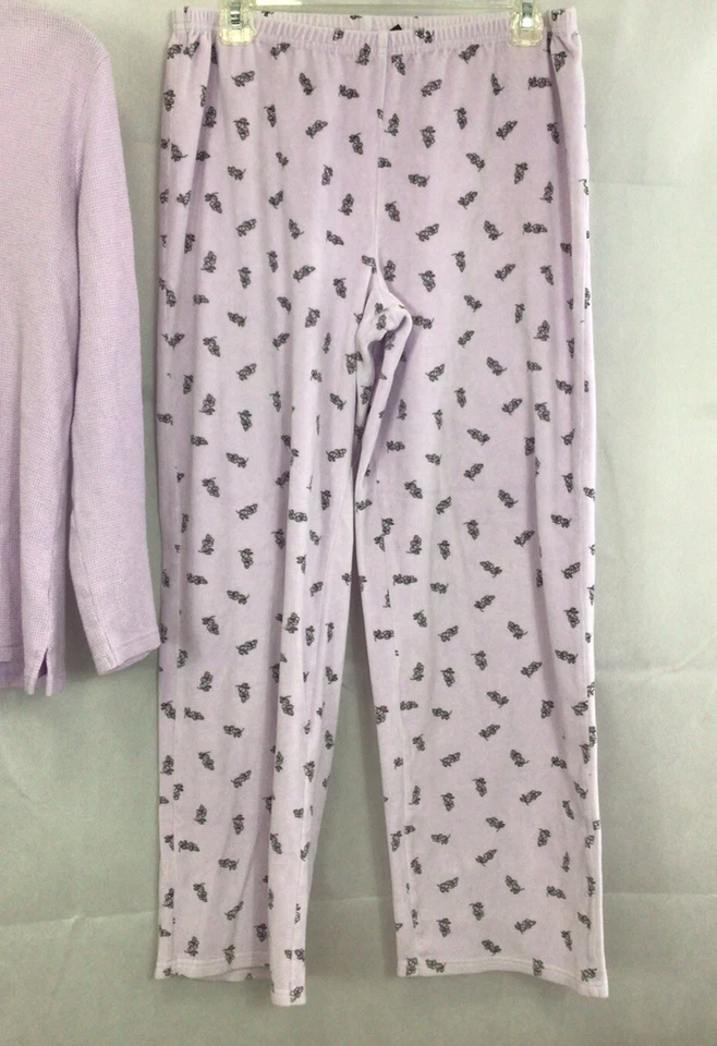 OSCAR DE LA RENTA PAJAMAS Set 2 Piece Pcs Size SMALL Purple Floral Thermal - Image 2 of 4