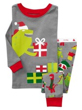 NWT Baby Gap Boys T-Rex Christmas Dinosaur 2pc Pajamas 6-12