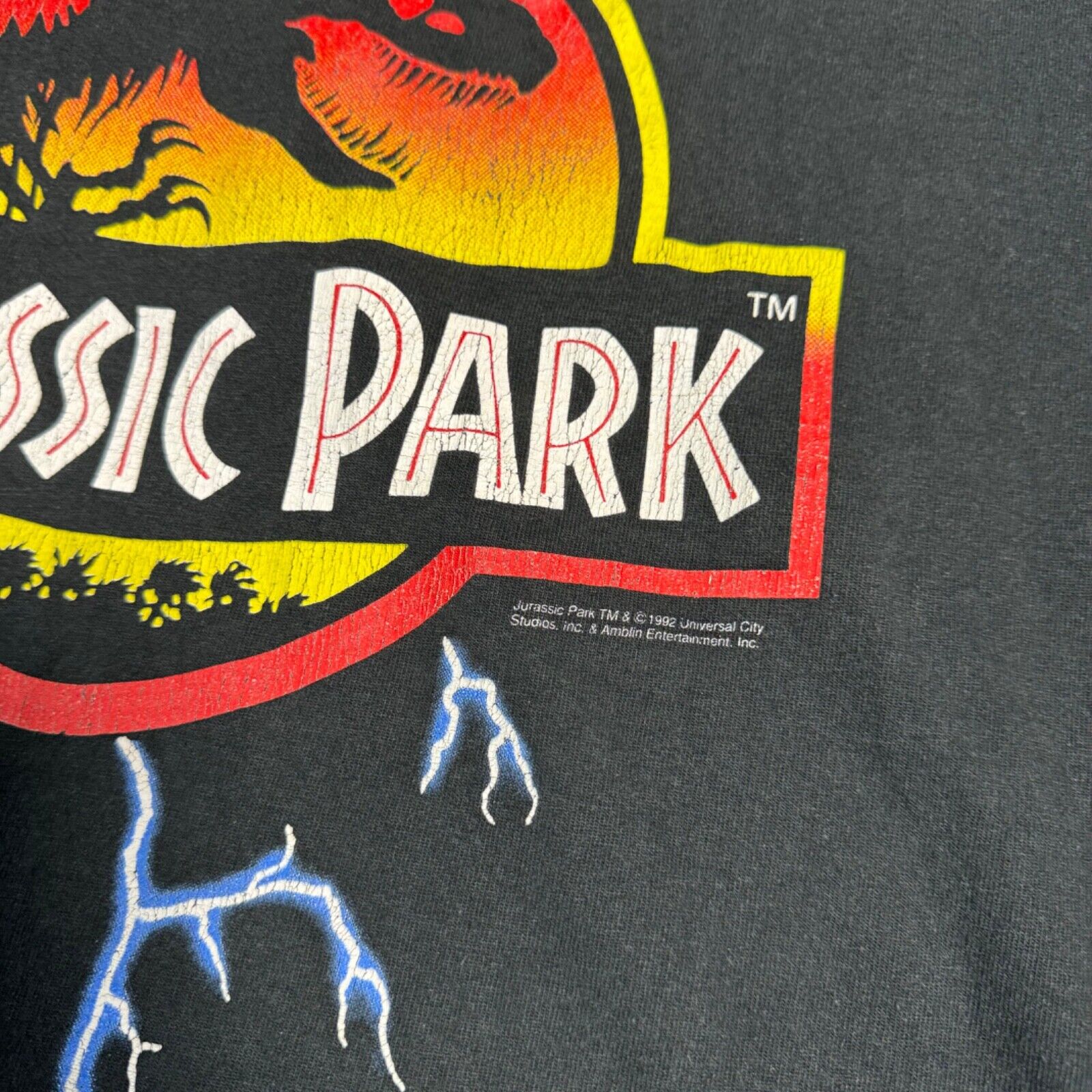Jurassic Park T Shirt Size XL 1992 Vintage Logo M… - image 3