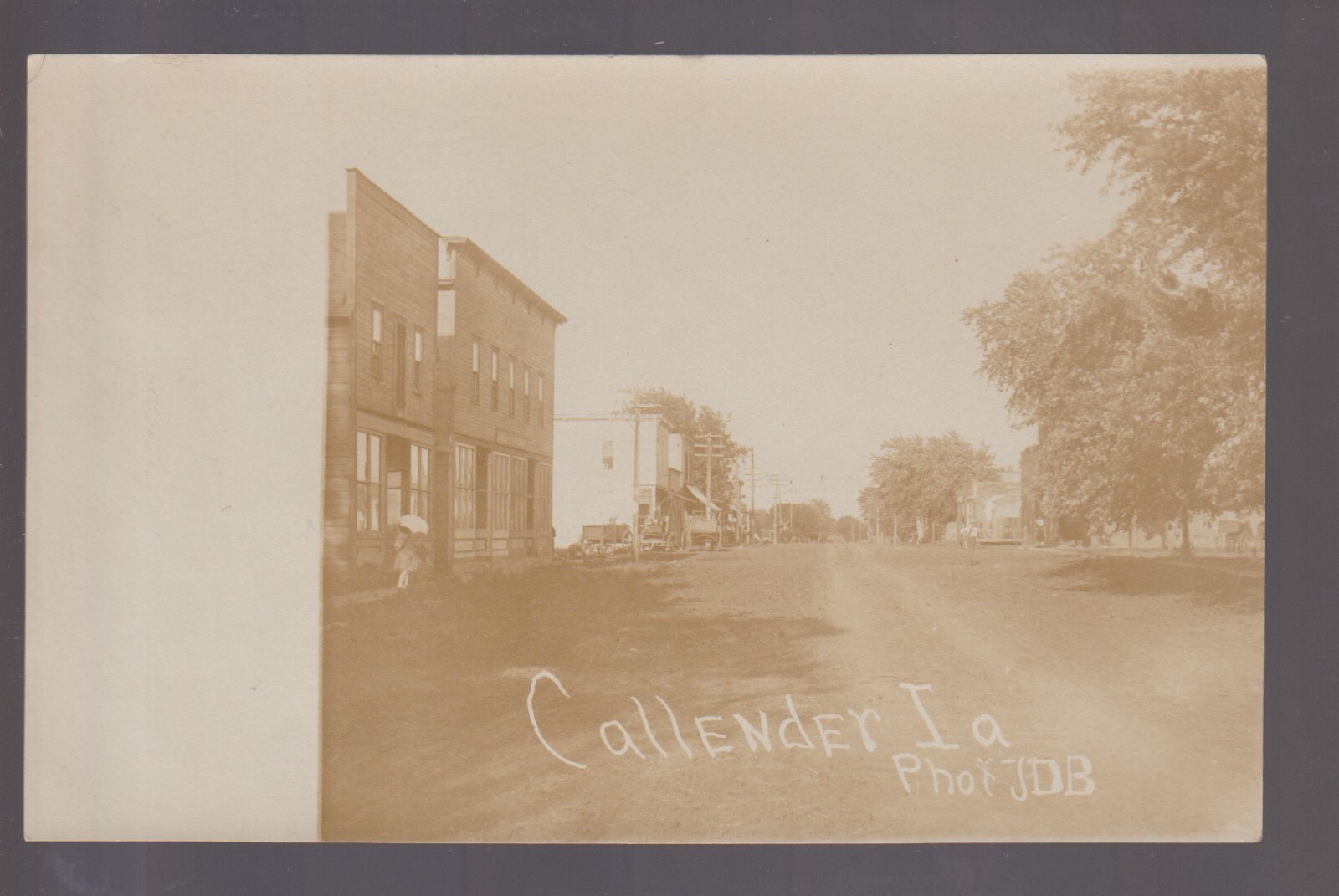 Callender IOWA RPPC 1909 ADVERTISING Millinery Store nr Rockwell City