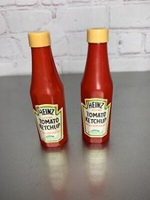 Vintage Heinz Tomato Ketchup Plastic Salt  Pepper Shakers JSNY Hong Kong