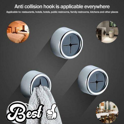 1PC Push In Tea Towel Holder Grip Hook Self Adhesive Kitchen Cloth Clip