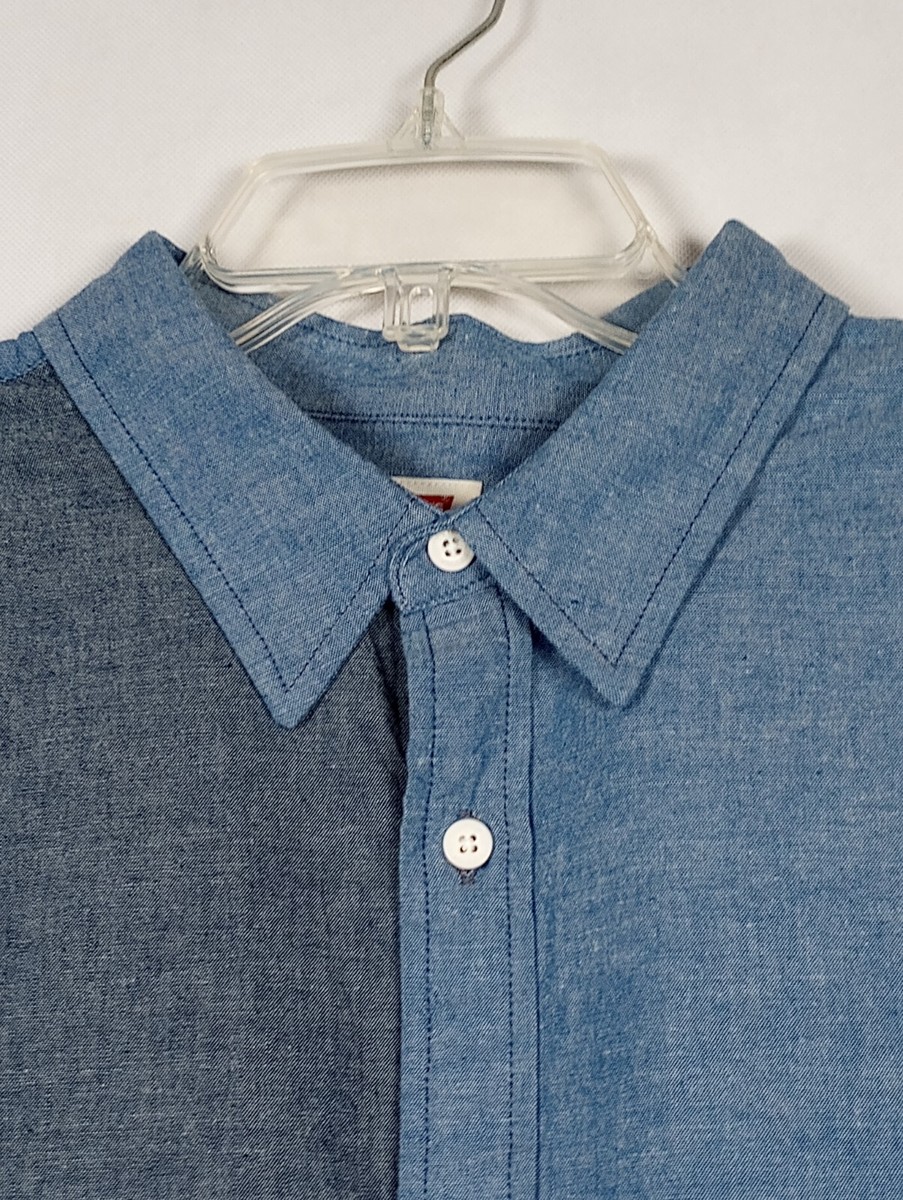Levi's Men's Small Slouchy Button Up Long Sleeve Shirt Blue