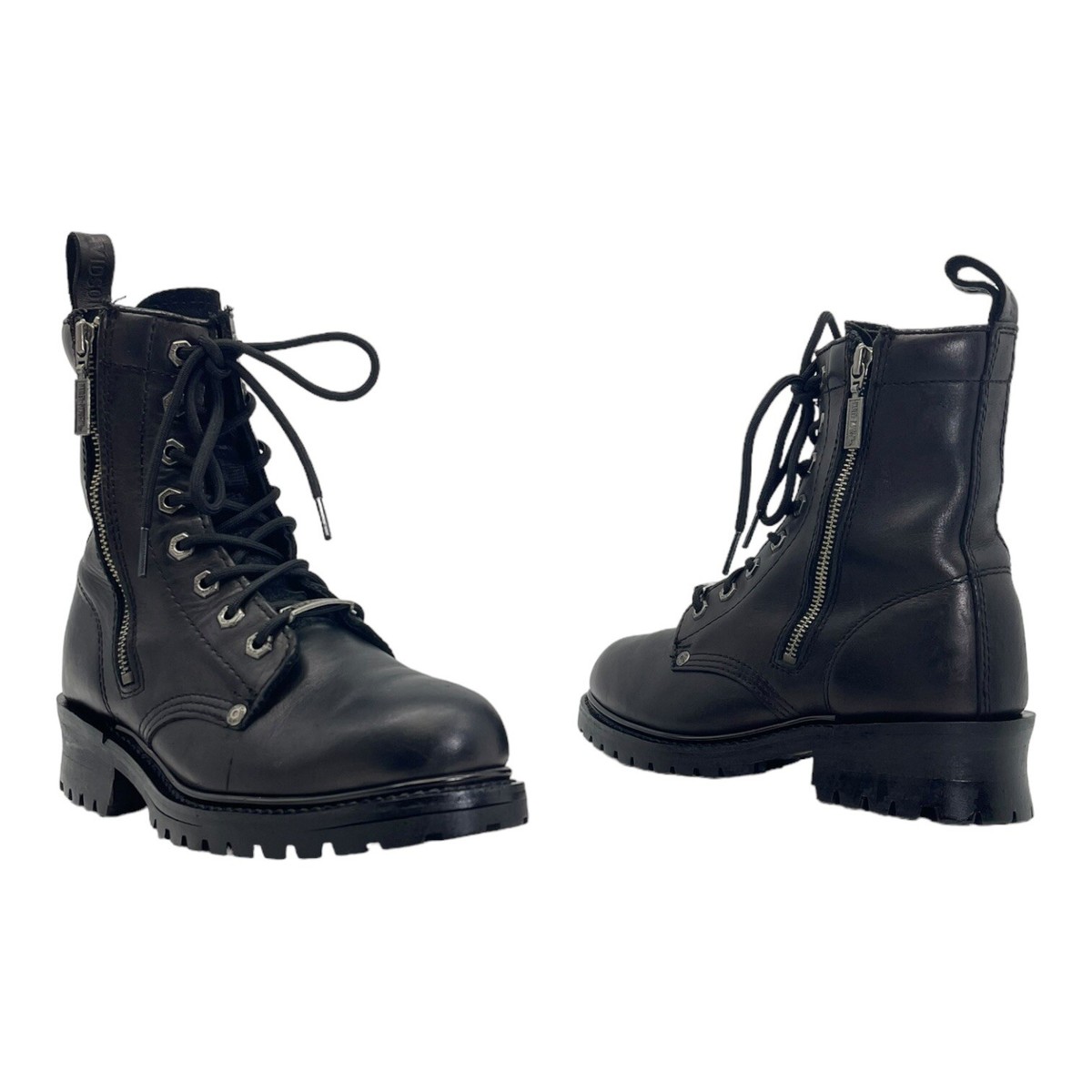HARLEY DAVIDSON Womens 8 Leather Motorcycle Boots Combat Full