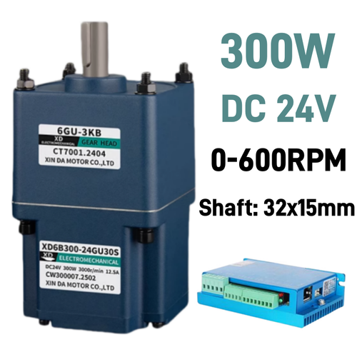 24V 300W Brushless Electric Gear Reduction Motor Reversible Gearmotor 0-600RPM - Picture 9 of 13