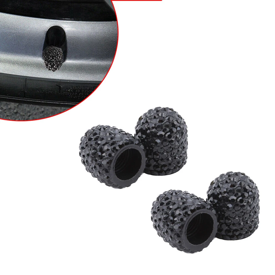 4* Diamond Bling Válvula de Neumático de Rueda de Coche Vástagos Cubierta de Polvo de Aire Tapón de Tornillo Accesorios Foto 2 de 4