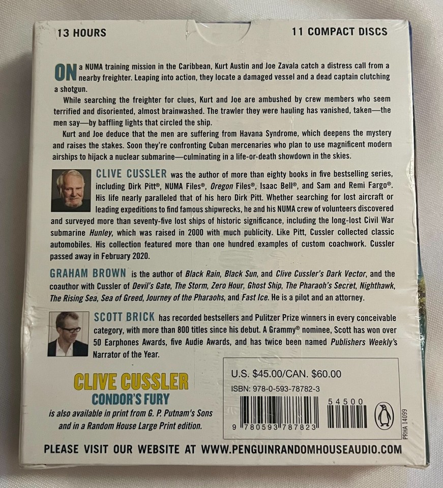 Clive Cussler Condor's Fury, CD/Spoken Word by Brown, Graham; Brick, Scott 9780593787823 eBay