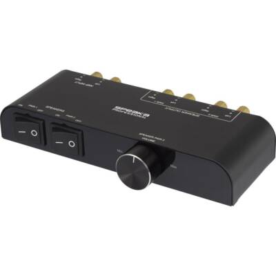 SpeaKa Professional 2 Port Lautsprecher-Umschalter integrierter Lautstärkeregler