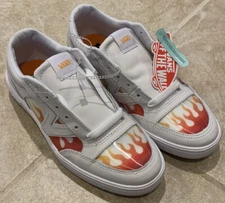 VANS Lowland Cc True White Flame Sneakers Skate Shoes VN0A4TZY4H4 Mens Size 7