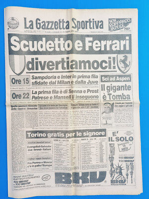 GAZZETTA DELLO SPORT 10 März 1991 Sampdoria-Inter-Tomba-Torino-Ferrari-Milan