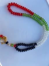 ISLAMIC 99 BEAD PALESTINE FLAG TASBEEH CRYSTALBEADS MASBAHA MUSLIM PRAY DHIKR
