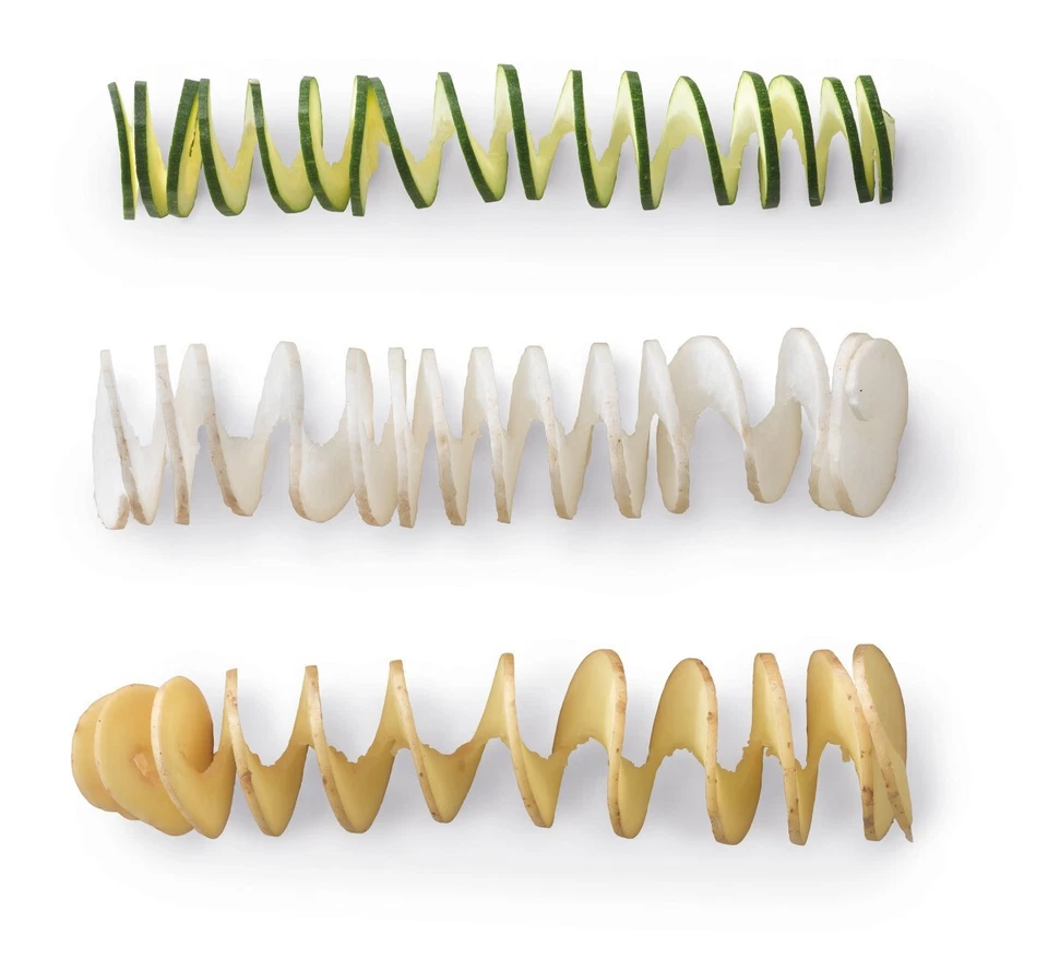 RADISCHNEIDER Metaltex® EDELSTAHL Rettichschneider Gurken Spiral Schneider - Bild 4 von 4