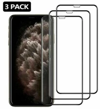 3x Full Coverage Tempered Glass Screen Protector For iPhone X Xs 11 12 Pro MAX