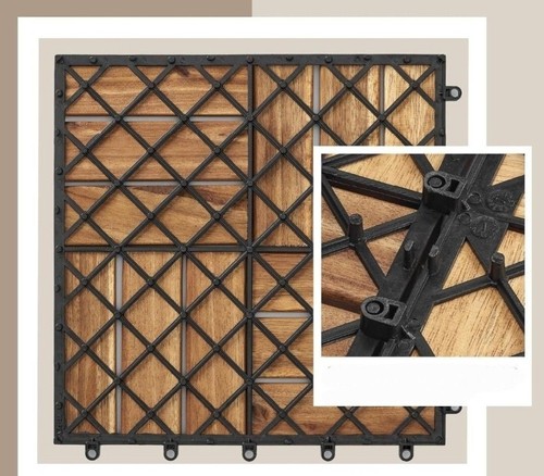 10 Pcs Interlocking Deck Tiles 12" x 12", Patio Flooring Outdoor Waterproof,... - Picture 3 of 6