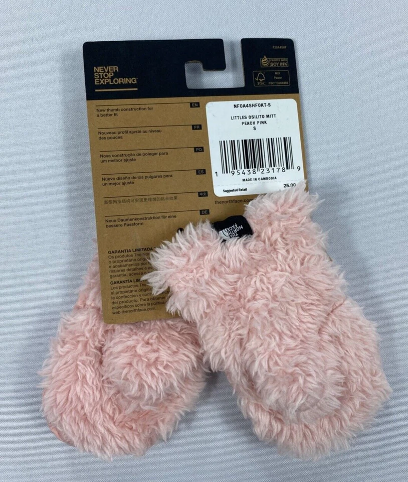NUEVO Guantes guantes guantes The North Face Littles Suave Oso Mitt para niñas pequeñas S/2T Foto 2 de 3