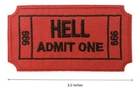 Admit One Ticket to Hell Patch (3.5") Red Iron-On Badge 666  Satan Devil Horror