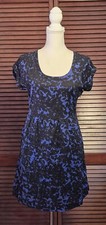 Gap Women's Black Blue Floral Dress Zipper Size XS