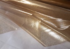 PVC TABLE CLOTH GLITTER GOLD ON CLEAR TRANSPARENT SPARKLE VINYL WIPE ABLE COVER