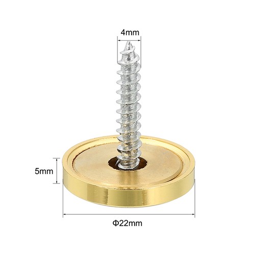 8Stk.Spiegelschrauben Dekorative Kappenabdeckung Nägel 22mm Poliertes Gold - Bild 2 von 5