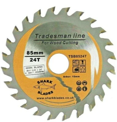 Circular saw blade 85mm x 24T TCT for Worx Worxsaw Bosch Ryobi By Shark Blades