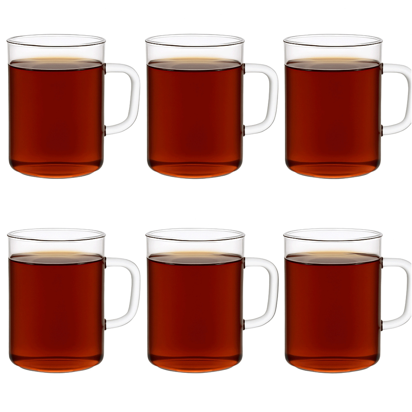 Vasos de té con asa 260 ml - Juego de 6 de Viviana IMEX Termisil | Resistente al calor