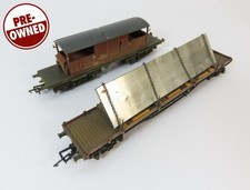 2x Wagons Queen Mary Van + Bolster + Scratch Load Bachmann UNBOXED (JAN-55) OO