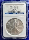 2007 ~ Silver Eagle S$1 ~ NGC MS69 ~ EARLY RELEASES ~ #1558619-302  ~ Milk Spot