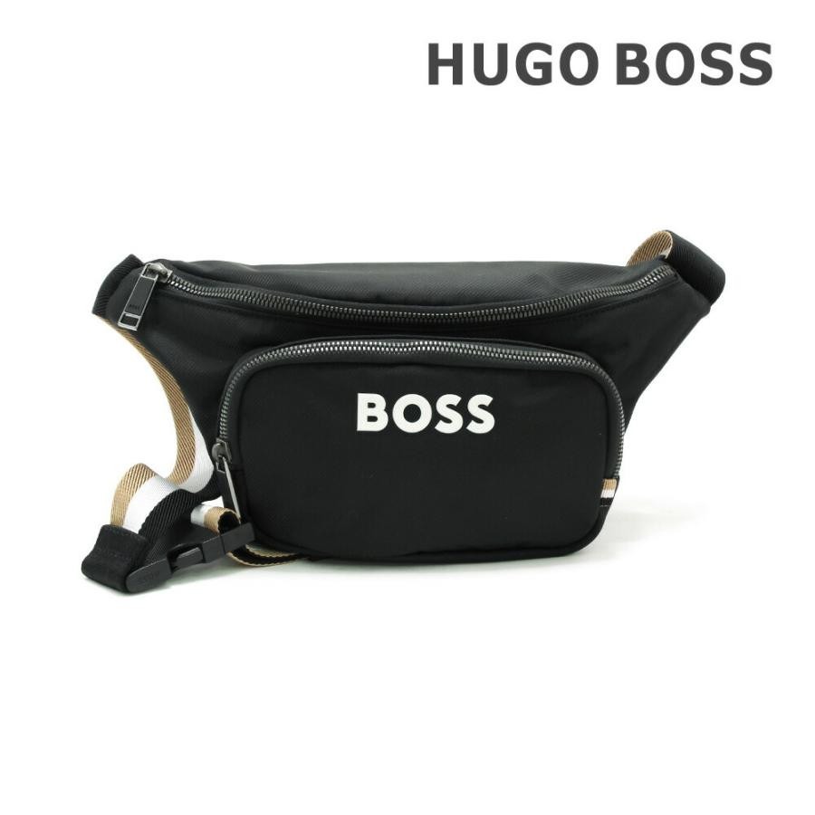 HUGO BOSS ボディバッグ　美品　黒　メンズ HUGO BOSS ヒューゴボス ボディバッグ メンズ ブラック 50548221 (Hugo