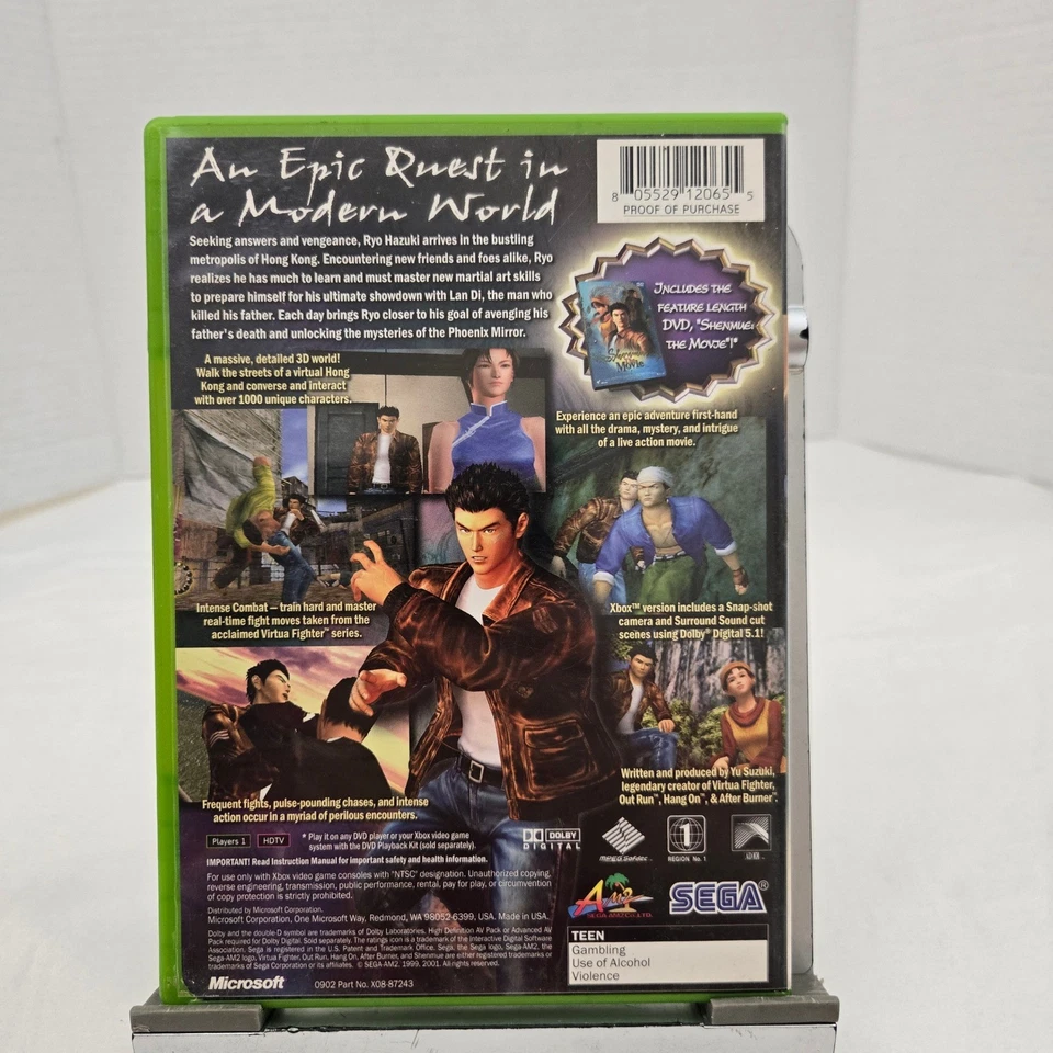 Shenmue II Xbox Original CIB Completo con Shenmue La Película DVD DE COLECCIÓN NTSC Foto 2 de 4