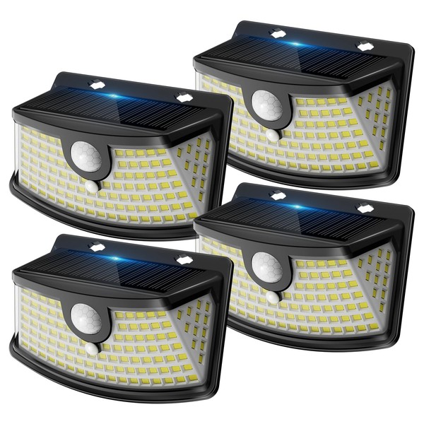 Aootek Solarlampen FüR AußEn 4Er Set Mit Bewegungsmelder, 120 Led, Kaltweiß-image