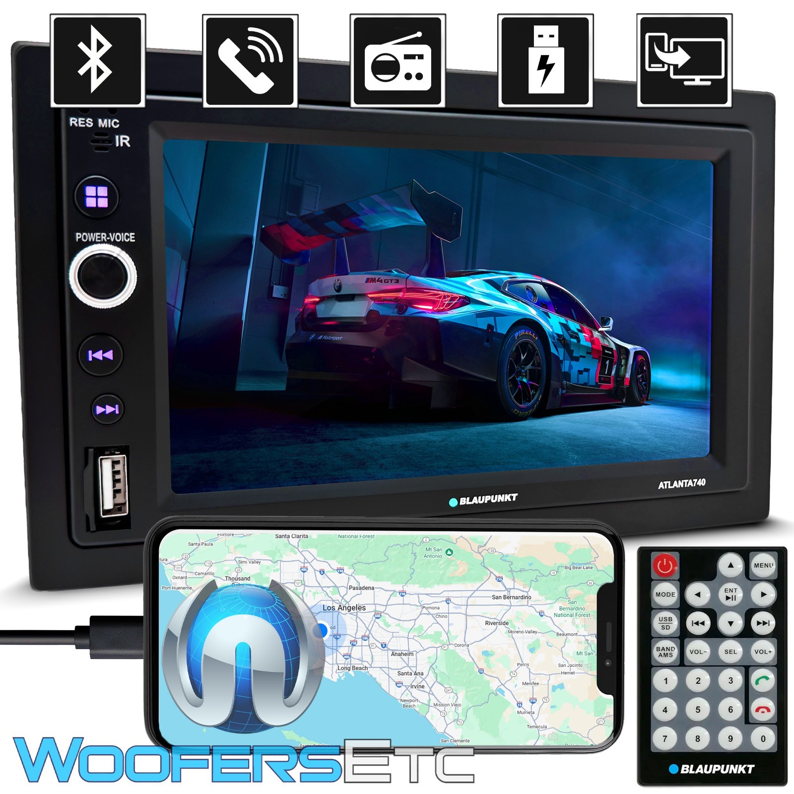 BLAUPUNKT ATLANTA 740 DOUBLE DIN TOUCHSCREEN BLUETOOTH DIGITAL MEDIA STEREO NEW