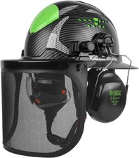 Industrial Chainsaw Helmet with Face Shield Built in Visor and Ear