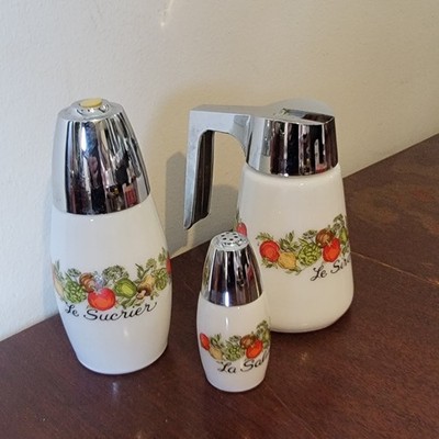 VTG Gemco Spice of Life Sugar Pourer, Syrup Dispenser & Salt Shaker Lot