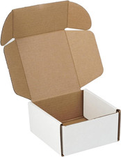 4"X4"X2" Shipping Boxes Set of 3, White Corrugated Cardboard Box Literature Mail