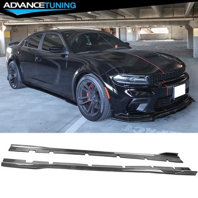 For 20-23 Dodge Charger SRT Widebody Side Skirts Extension PP Carbon Fiber Print