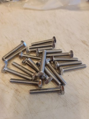 1/4-20 x 1-1/2'' Hex Head Bolts, 316 Stainless Steel, FullThread, A4, Qty 20, 4C