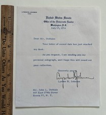1954 LYNDON B. JOHNSON Official Senate Majori...