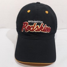 NFL VTG Washington Redskins Hat Black Spell Out Strapback Snap Cap One Size