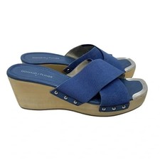 DONALD PLINER Giles CORK Wedge Sandal Platform Shoes Leather NWOB 8.5