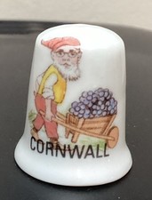 Fine Bone China Gnome Thimble Miniature Pisky Pixie Gnome Elf English Cornwall