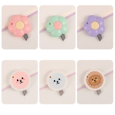 Cute Box Cutter Small Portable Multifunctional Cute Color Flower Box Cutter With