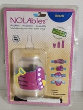 Beach Themed Adjustable Drink Name Tags Bottles Cups NoLables 4 pack T131 