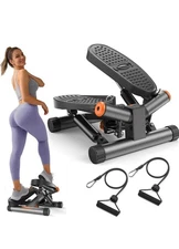 NEW~ZIVVY TWIST STEPPER MACHINE WITH RESISTANCE BANDS & COUNT TIMER~300lbs. MAX