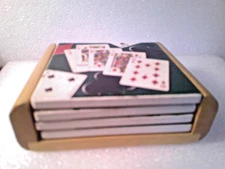 4 POKER CARDS DRINK COASTERS