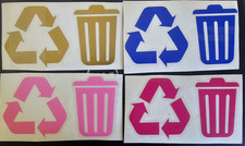 Multi Color-Trash and Recycle - sticker decals for home office - 3 inch.